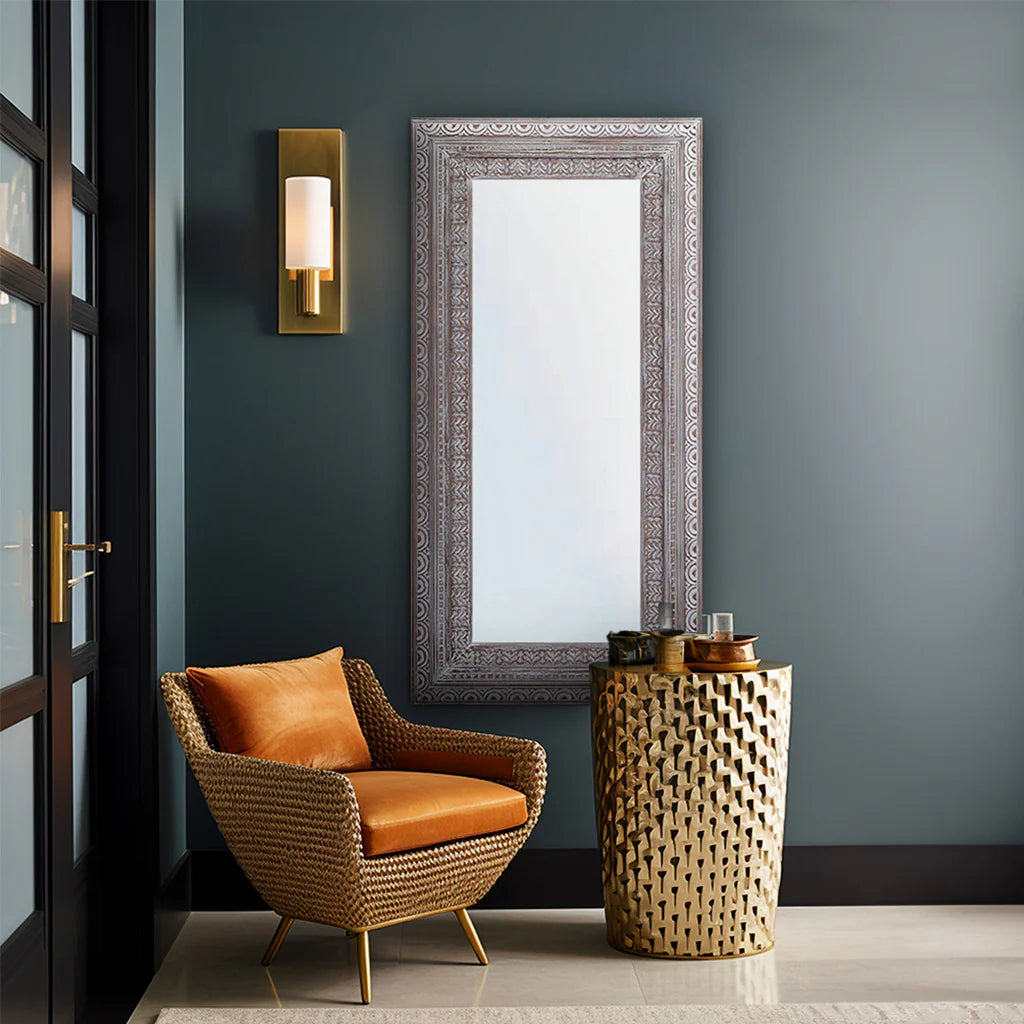 Naaz Carved Wooden Wall Mirror