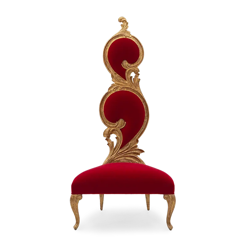 Clinique - French Gold Leaf & Red Velvet High Bach Chair
