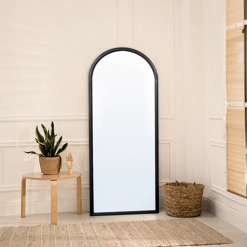 Juniper Sleek Black Arched Mirror