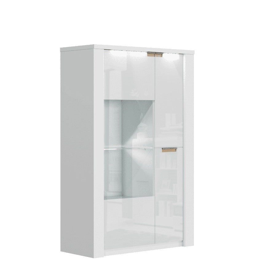 Amos Ice White High Gloss Wide Display Unit 2911